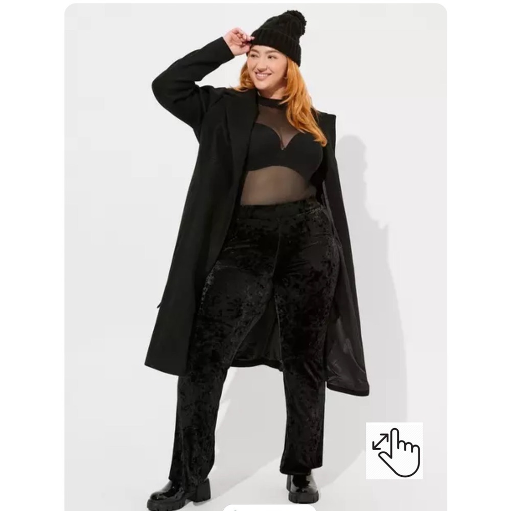 Torrid Crushed Velvet Flare Pants Plus Size 1 1X Black Whimsigoth Witchy Goth